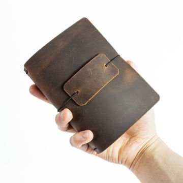 Pasaport Boy Travel Notebook Deri Defter Kılıfı - Seyahat Defteri - 11x14 cm