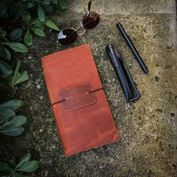 Standart Boy Travel Notebook Deri Defter Kılıfı - Seyahat Defteri - 22x13 cm