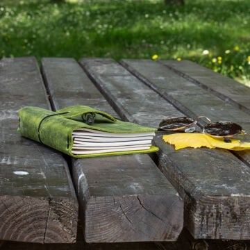 A6 Travel Notebook Deri Defter Kılıfı - Seyahat Defteri 12 x 17cm