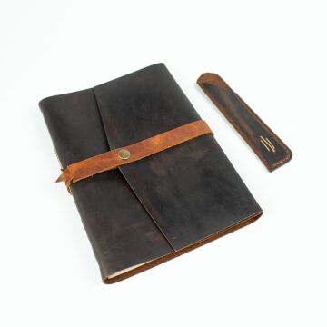 Hazan Yatay Deri Defter-35x25 cm