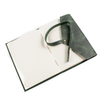 Cevher-A5 Büyük Boy Deri Defter / Çıtçıtlı