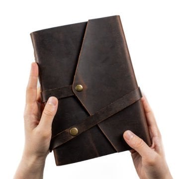 Cevher-A5 Büyük Boy Deri Defter / Çıtçıtlı