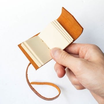 Petek - El Yapımı Küçük Boy / Mini Deri Defter V1