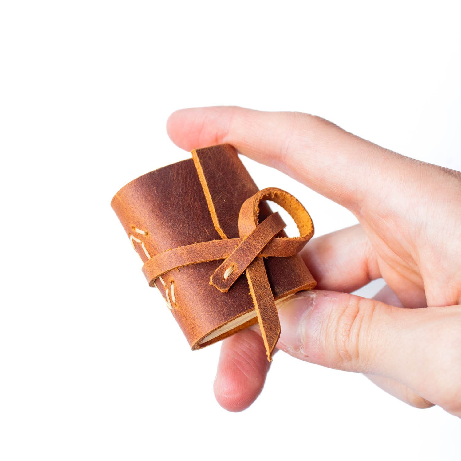 Petek - El Yapımı Küçük Boy / Mini Deri Defter V1