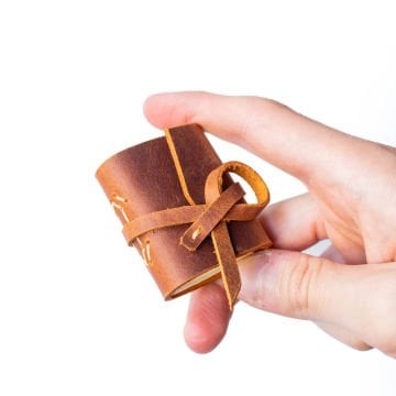 Petek - El Yapımı Küçük Boy / Mini Deri Defter V1