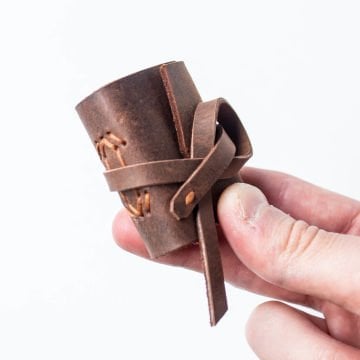 Petek - El Yapımı Küçük Boy / Mini Deri Defter V1