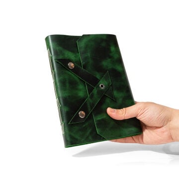 Petek - A5 Büyük Boy Deri Defter-Keskin Çapraz