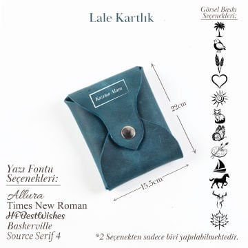 Lale - El Yapımı Deri Kartlık