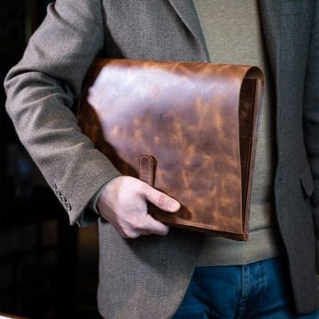 Deri Organizer - Macbook / Laptop Kılıfı, El Yapımı Organizer