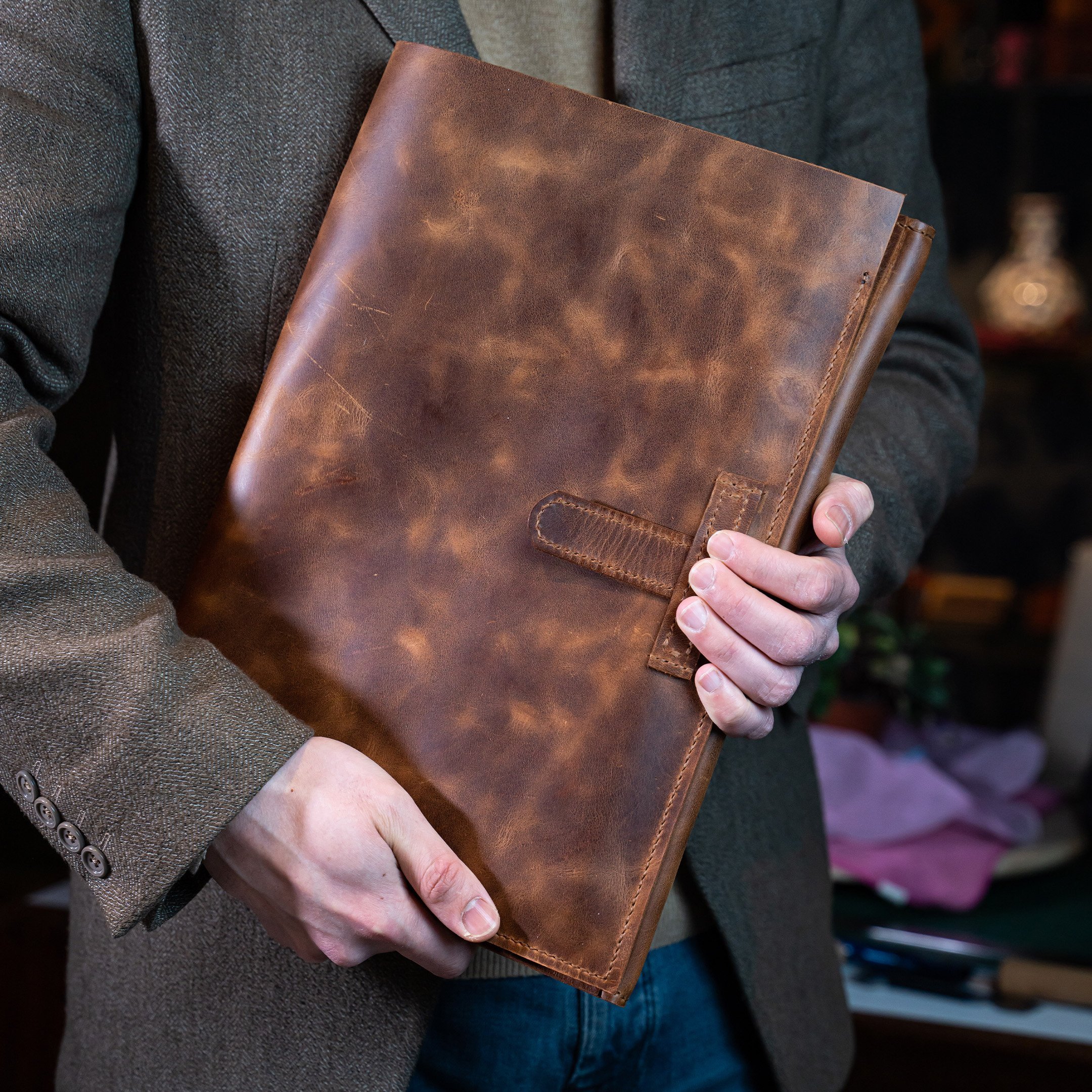 Deri Organizer - Macbook / Laptop Kılıfı, El Yapımı Organizer