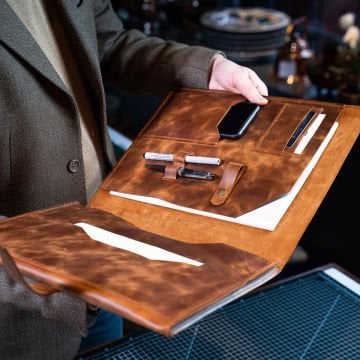 Deri Organizer - Macbook / Laptop Kılıfı, El Yapımı Organizer