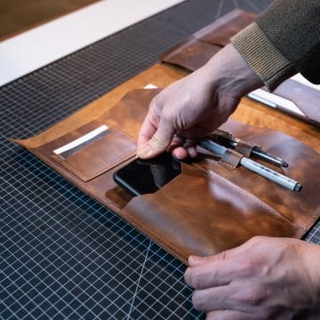 Deri Organizer - Macbook / Laptop Kılıfı, El Yapımı Organizer