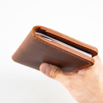 Aras-El Yapımı Deri Pasaport Kılıfı/Cüzdanı