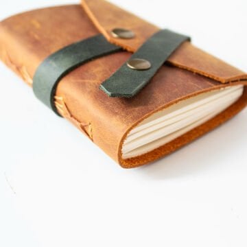 Cevher-A7 / Küçük Boy Deri Defter Camel