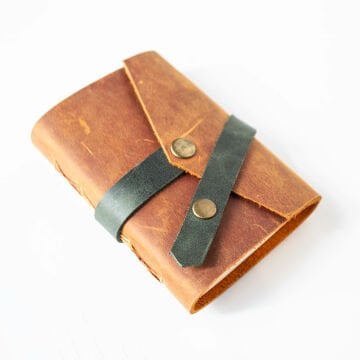 Cevher-A7 / Küçük Boy Deri Defter Camel