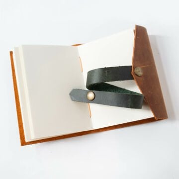 Cevher-A7 / Küçük Boy Deri Defter Camel