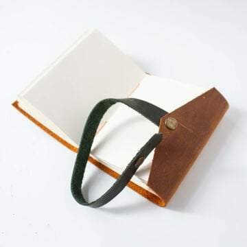 Cevher-A7 / Küçük Boy Deri Defter Camel