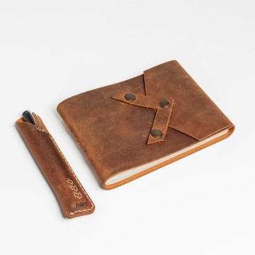 Bereket - A6 Orta Boy Yatay Deri Defter