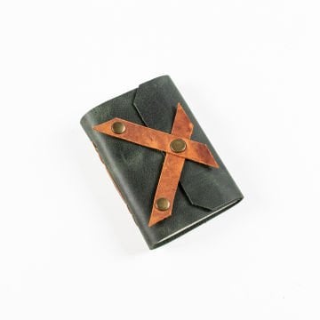 Petek - A7 / Küçük Boy Deri Defter - Keskin Çapraz