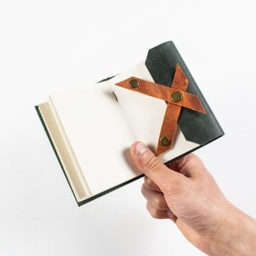 Petek - A7 / Küçük Boy Deri Defter - Keskin Çapraz