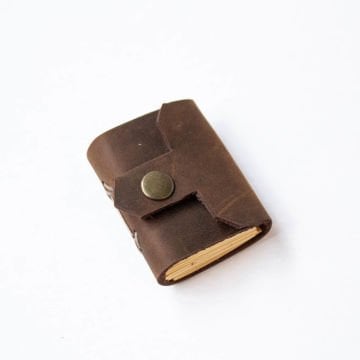 Petek Mini Deri Defter - 2 Kahverengi