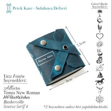 Petek Kare - Suluboya Defteri / Deri Resim Defteri