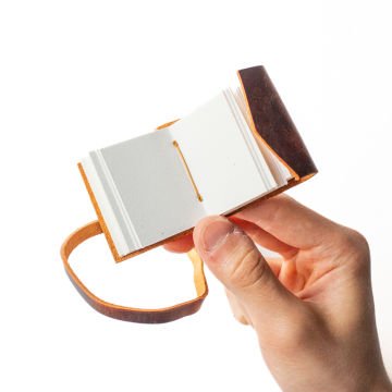 Petek - Mini Deri Defter / Suluboya Defteri / Resim Defteri Camel