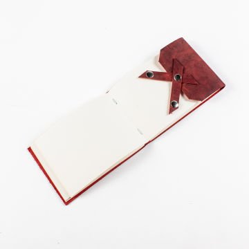 Petek-A6 Orta Boy Yatay Deri Defter Kırmızı - 3 Ortalı - 240 Sayfa