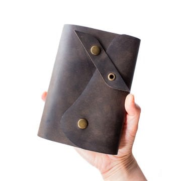 Petek - A6 Orta Boy Deri Defter / 5 Ortalı - Liderin Paltosu Tasarım