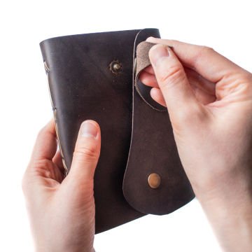 Petek - A6 Orta Boy Deri Defter / 5 Ortalı - Liderin Paltosu Tasarım