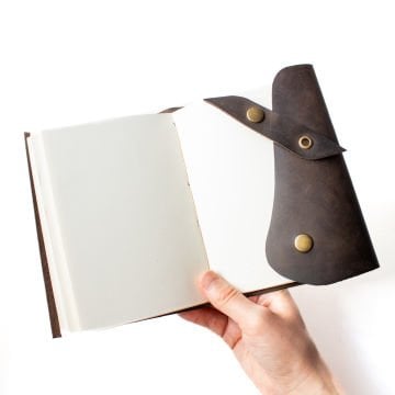 Petek - A6 Orta Boy Deri Defter / 5 Ortalı - Liderin Paltosu Tasarım