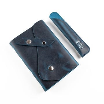 Petek - A6 Orta Boy Deri Defter / 5 Ortalı - Liderin Paltosu Tasarım