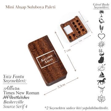 Mini Suluboya Paleti - Ahşap Suluboya Paleti