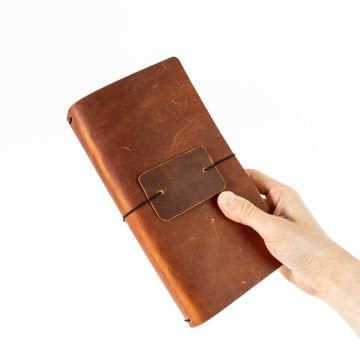 Standart Boy Travel Notebook Deri Defter Kılıfı - Seyahat Defteri - 22x13 cm