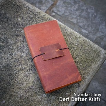 Standart Boy Travel Notebook Deri Defter Kılıfı - Seyahat Defteri - 22x13 cm