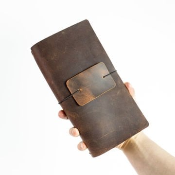 Standart Boy Travel Notebook Deri Defter Kılıfı - Seyahat Defteri - 22x13 cm