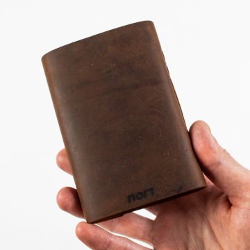 Petek - A7 / Küçük Boy Deri Defter - Keskin Çapraz Kahverengi