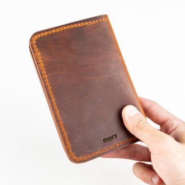 Aras-El Yapımı Deri Pasaport Kılıfı/Cüzdanı Camel
