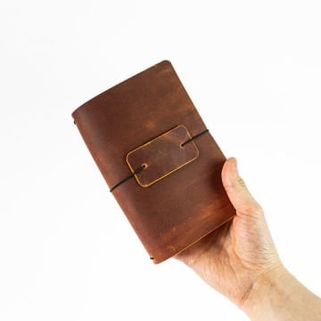 A6 Travel Notebook Deri Defter Kılıfı - Seyahat Defteri 12 x 17cm