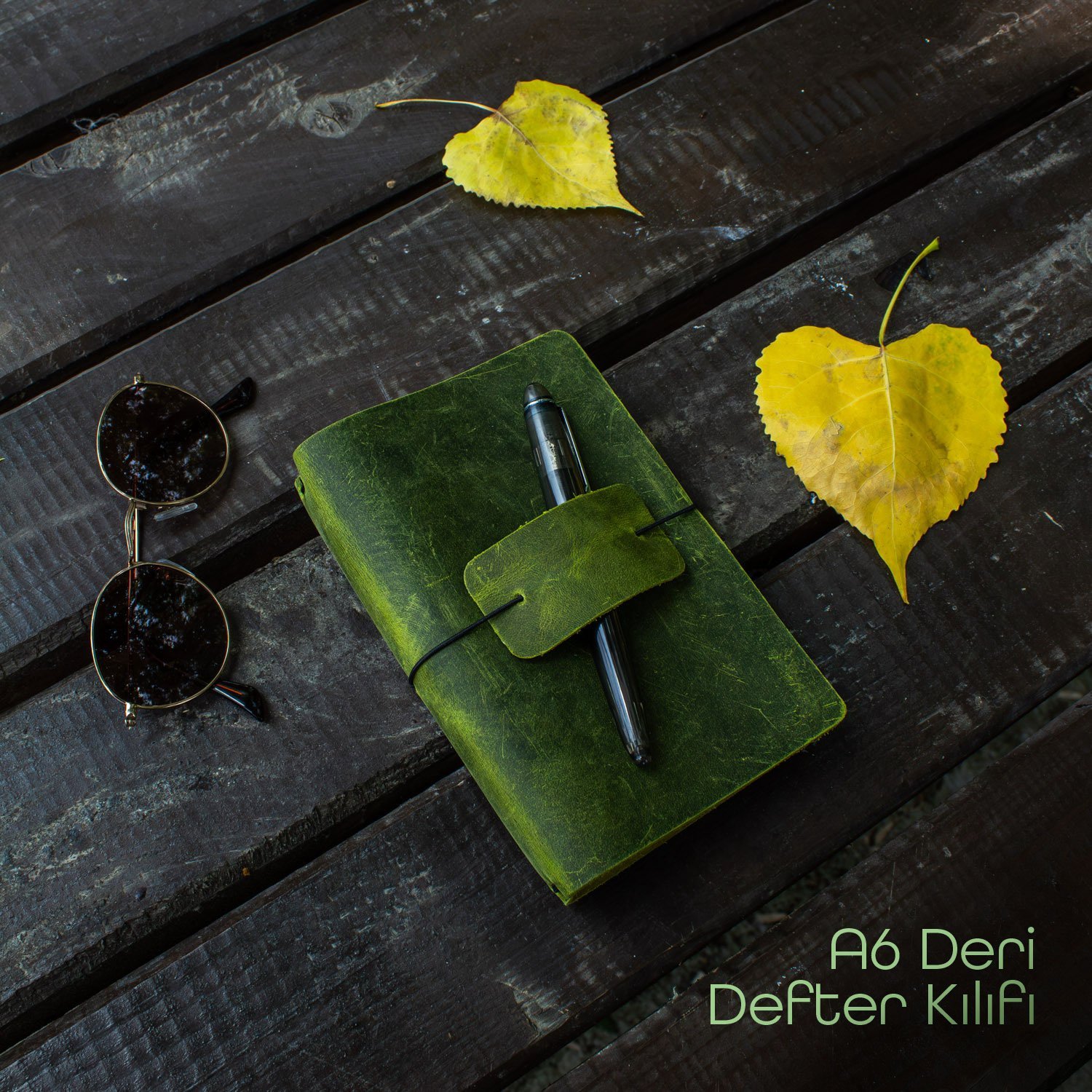 A6 Travel Notebook Deri Defter Kılıfı - Seyahat Defteri 12 x 17cm