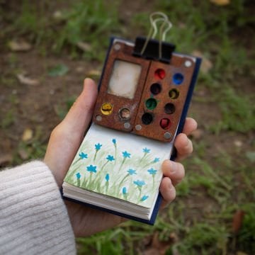 Atlas Suluboya Defteri + Mini Suluboya Paleti Seti