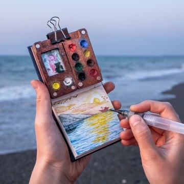 Atlas Suluboya Defteri + Mini Suluboya Paleti Seti