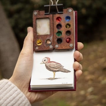 Kadife - Suluboya Defteri / Resim  Defteri - Mini (8x8cm)