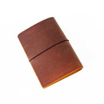 Pasaport Boy Travel Notebook Deri Defter Kılıfı - Seyahat Defteri - 11x14 cm Camel