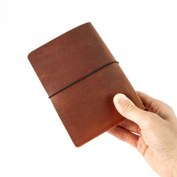 Pasaport Boy Travel Notebook Deri Defter Kılıfı - Seyahat Defteri - 11x14 cm Camel